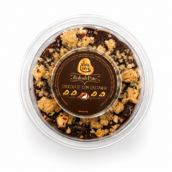 Bolo de Pote de Chocolate c/ Nozes ou Castanha